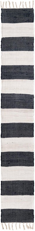 1' 2 x 8' Flagstaff · Striped Chindi Rug, navy