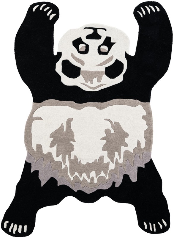 5' 1 x 7' 1 Fairfax · Pictoral Wool Rug, black and gray