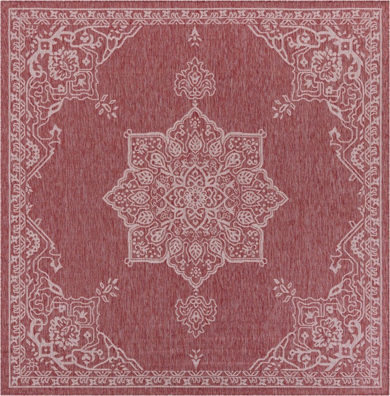 Rhys · Border Outdoor Rug, rustred