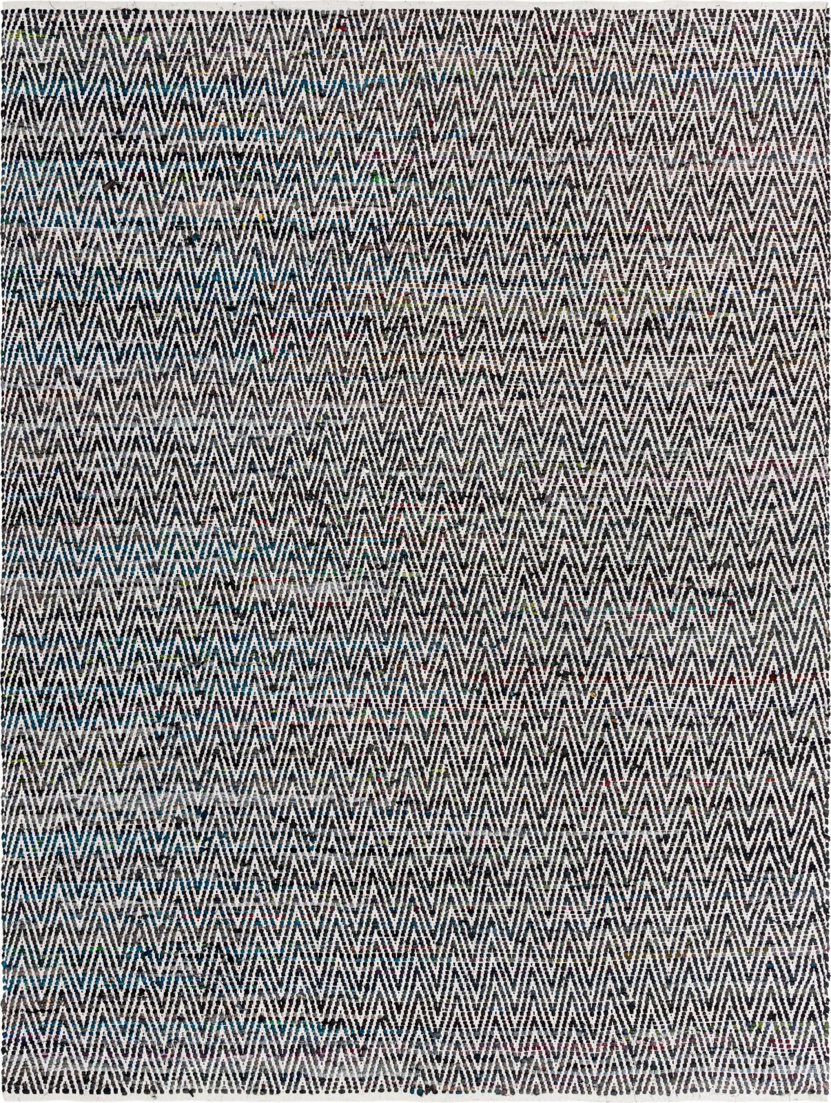 9' x 12' Hopkins · Chevron Chindi Rug, black