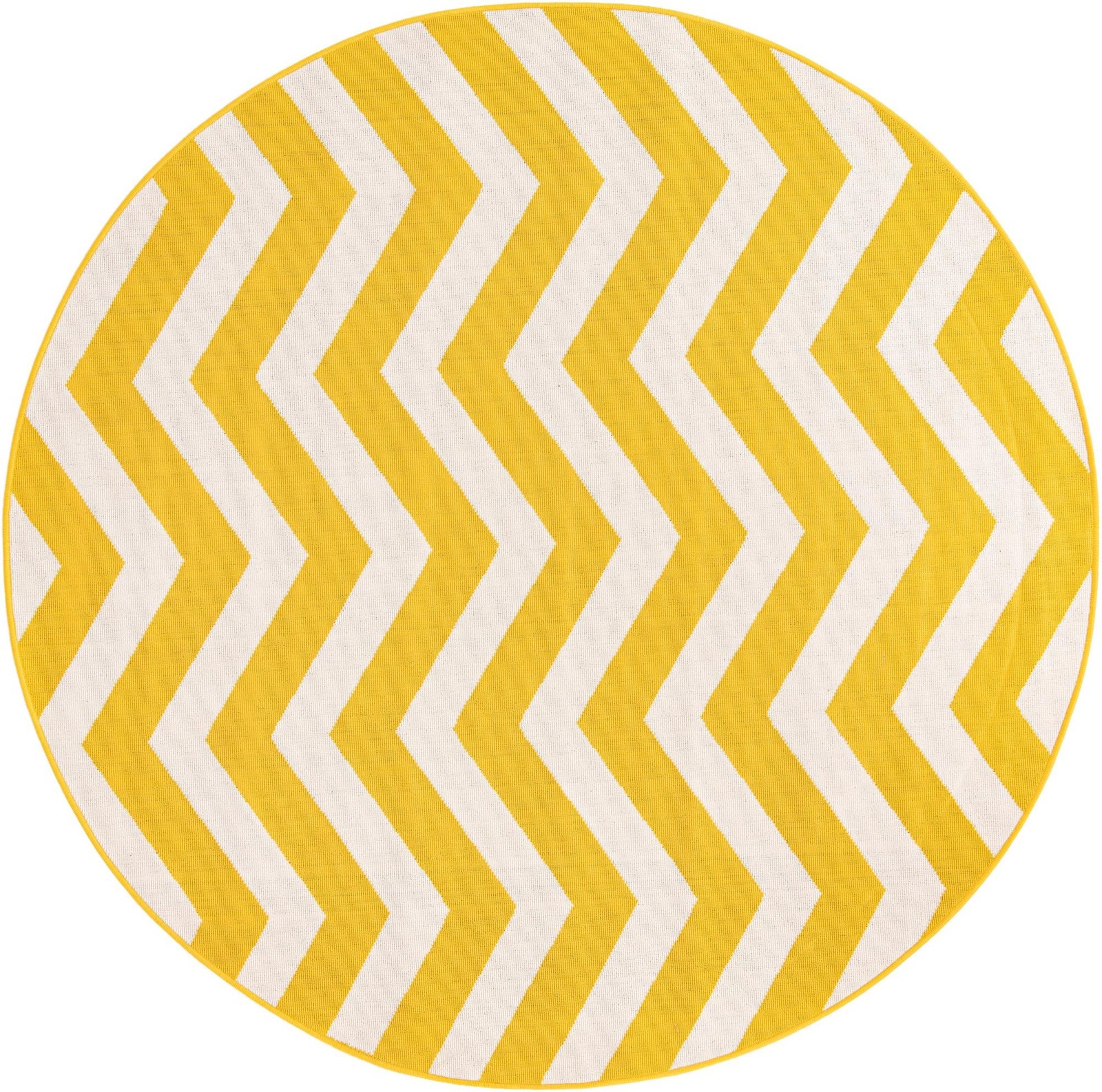 7' x 7' Seabrook · Chevron Outdoor Rug, yellow and ivory