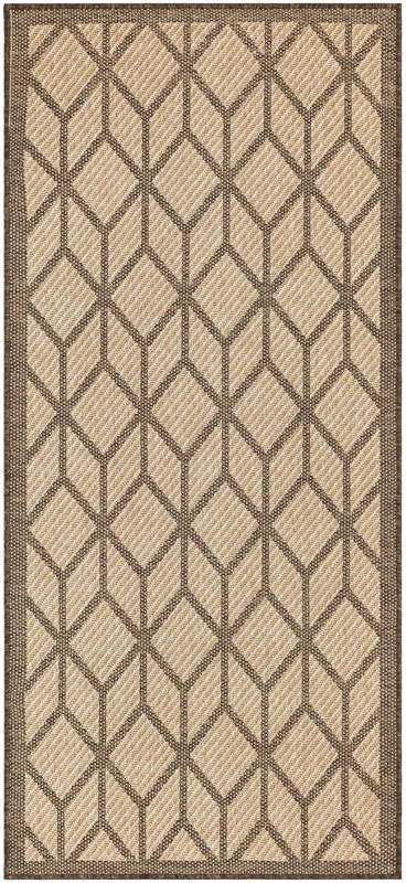 2' 7 x 6' Ogden · Geometric diamond rug, natural and brown