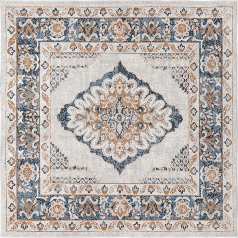 7' 10 x 7' 10 Curlew · Border rug