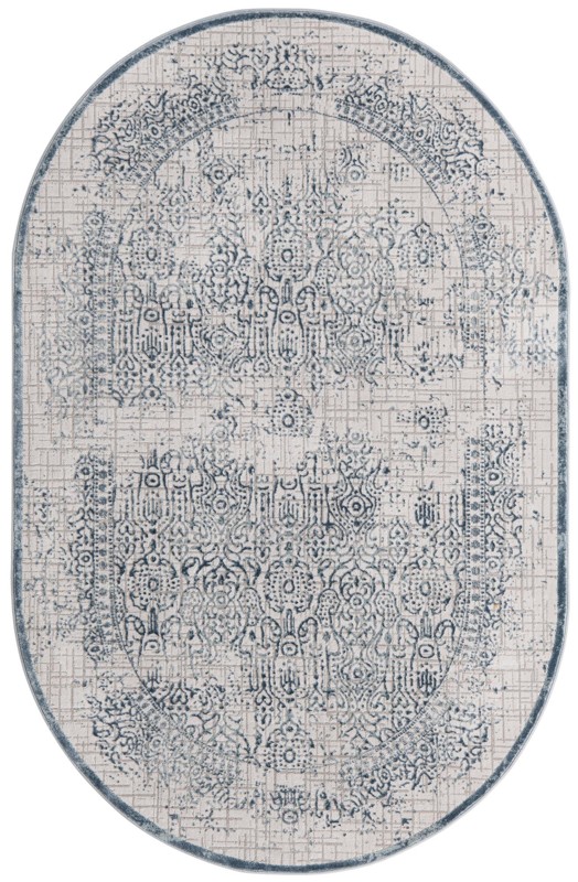 5' 3 x 8' Ardmore · Distressed medallion rug, blue and ivory