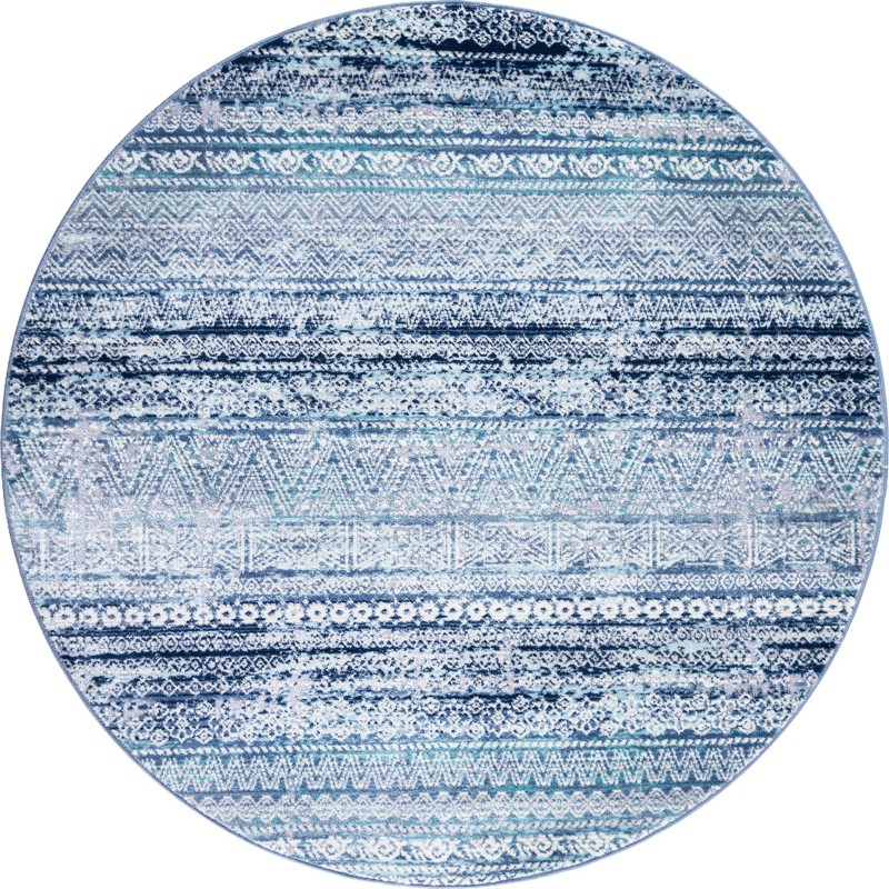 3' 7 x 3' 7 Lynwood · Geometric rug, blue