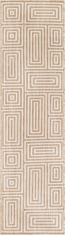 2' x 8' Cumberland · Geometric Outdoor Rug, taupe