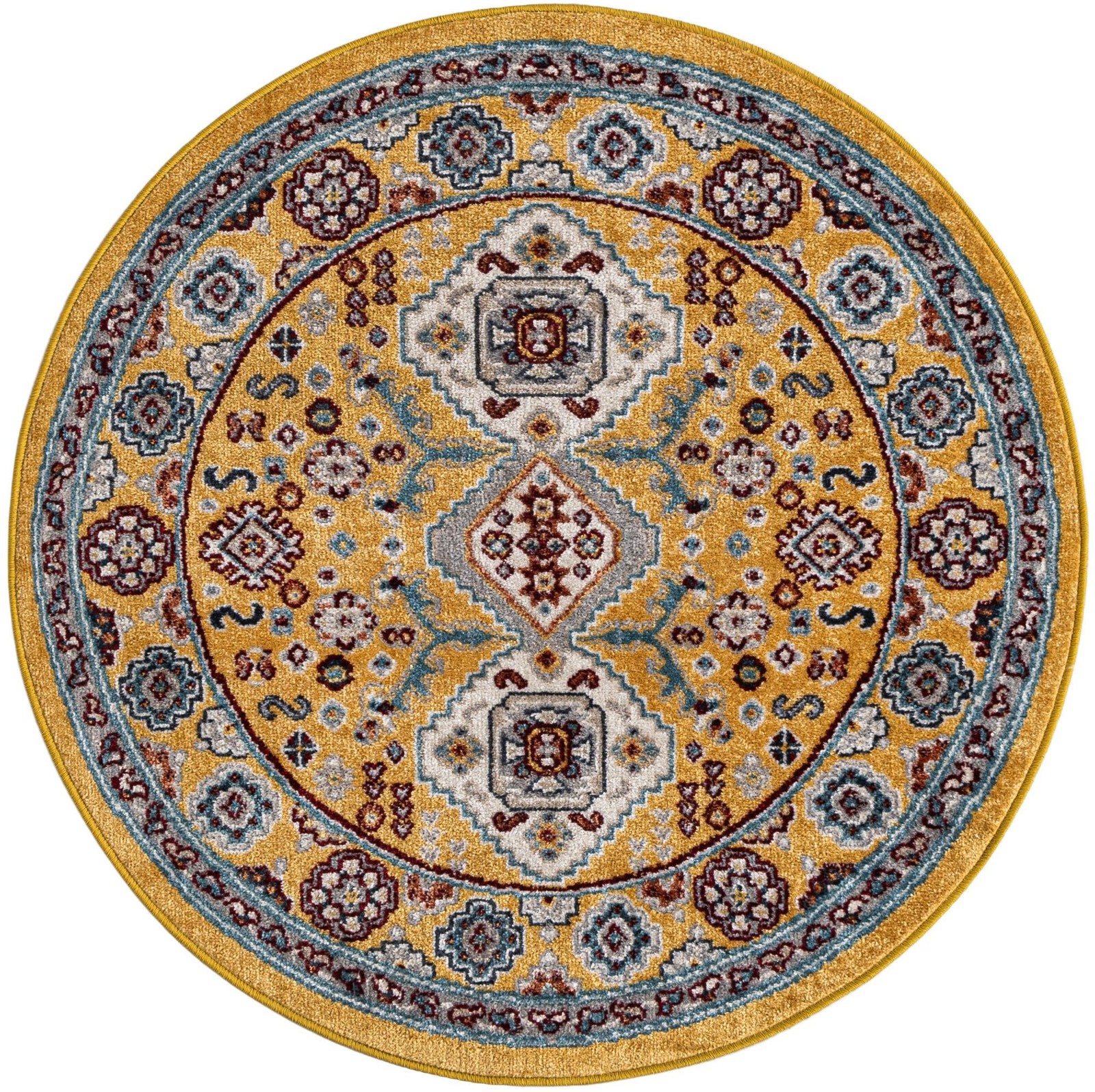 3' 3 x 3' 3 Middlebury · Border Washable Rug, yellow gold