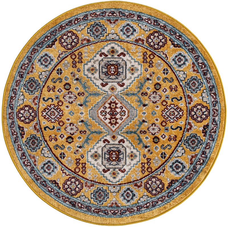 3' 3 x 3' 3 Middlebury · Border Washable Rug, yellow gold