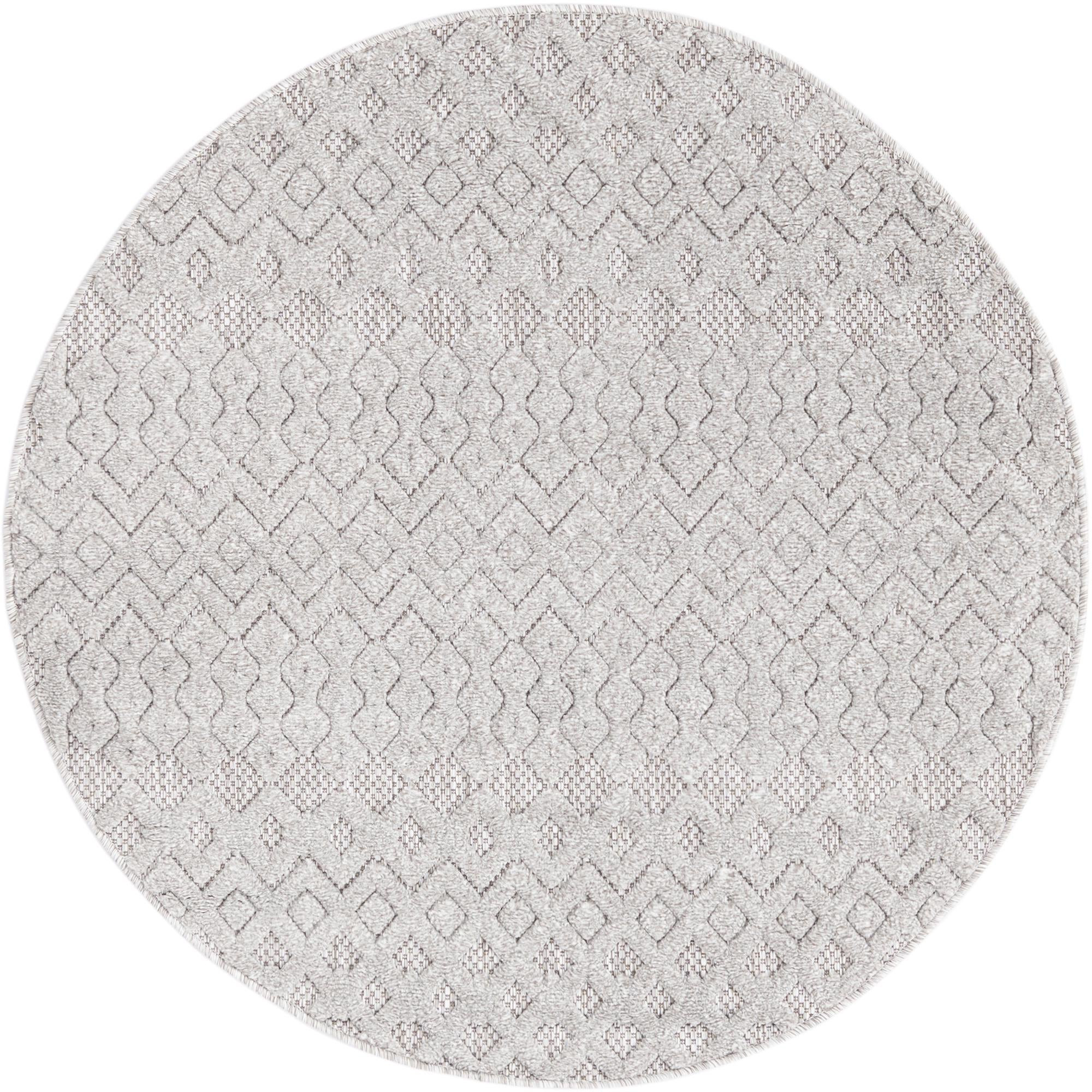 4' x 4' Creed · Diamond Outdoor Rug, grey