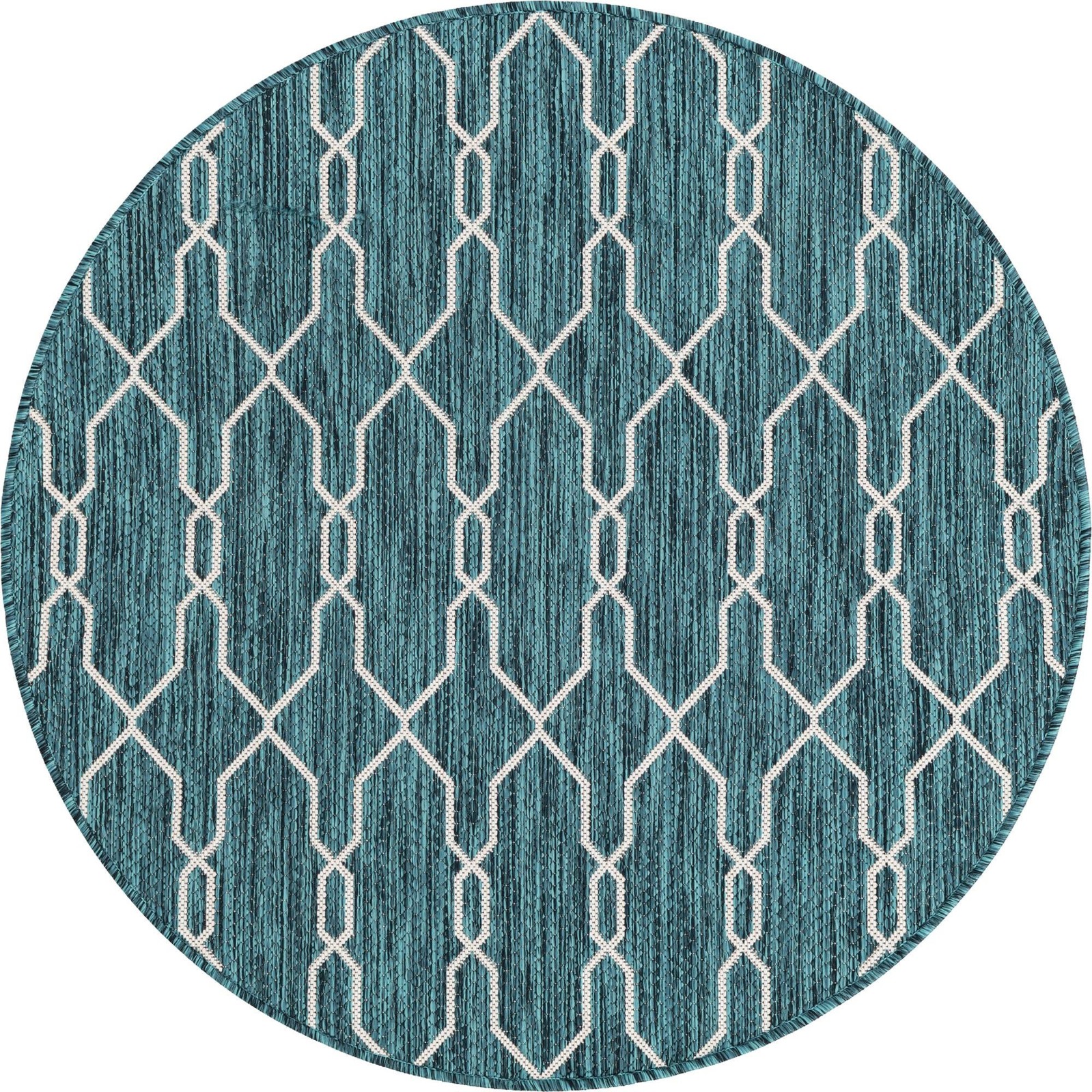 4' x 4' Bronson · Lattice Outdoor Rug, teal