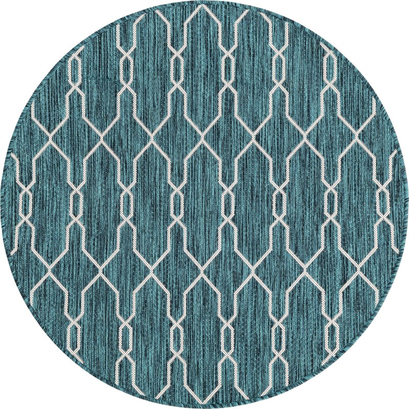 Bronson · Lattice Outdoor Rug, teal