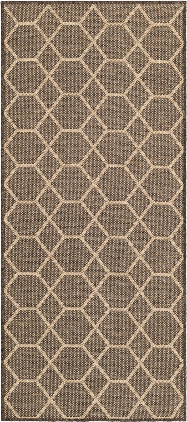 2' 7 x 6' Richter · Geometric lattice rug, brown and natural