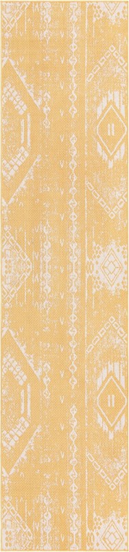 3' 3 x 14' Wildman · Geometric Outdoor Rug, yellow