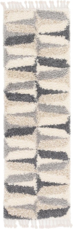 2' 7 x 8' 2 Bridger · Geometric shag rug, gray and ivory