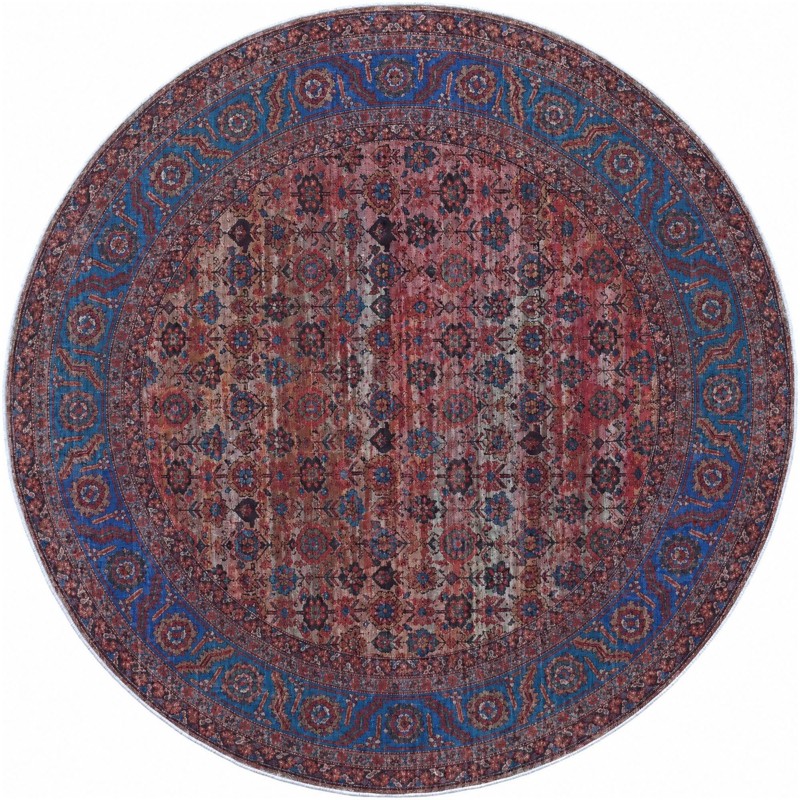 7' 10 x 7' 10 Croft · Persian rug, antique pink and blue