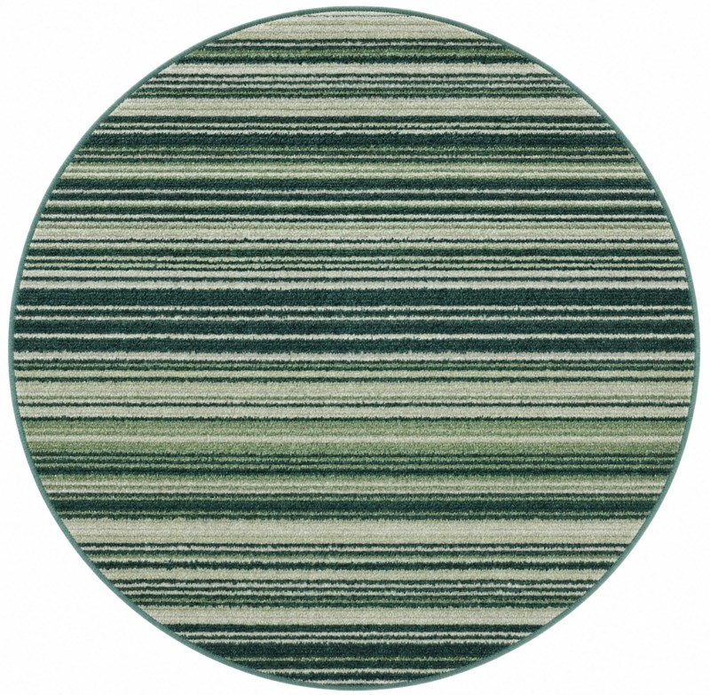 4' x 4' Jagger · Striped rug, shades of green