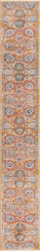 2' x 13' Ansel · Border rug, yellow