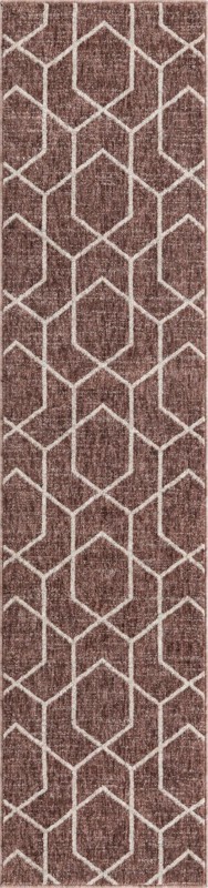 Glenwood · Geometric trellis rug, rose and ivory