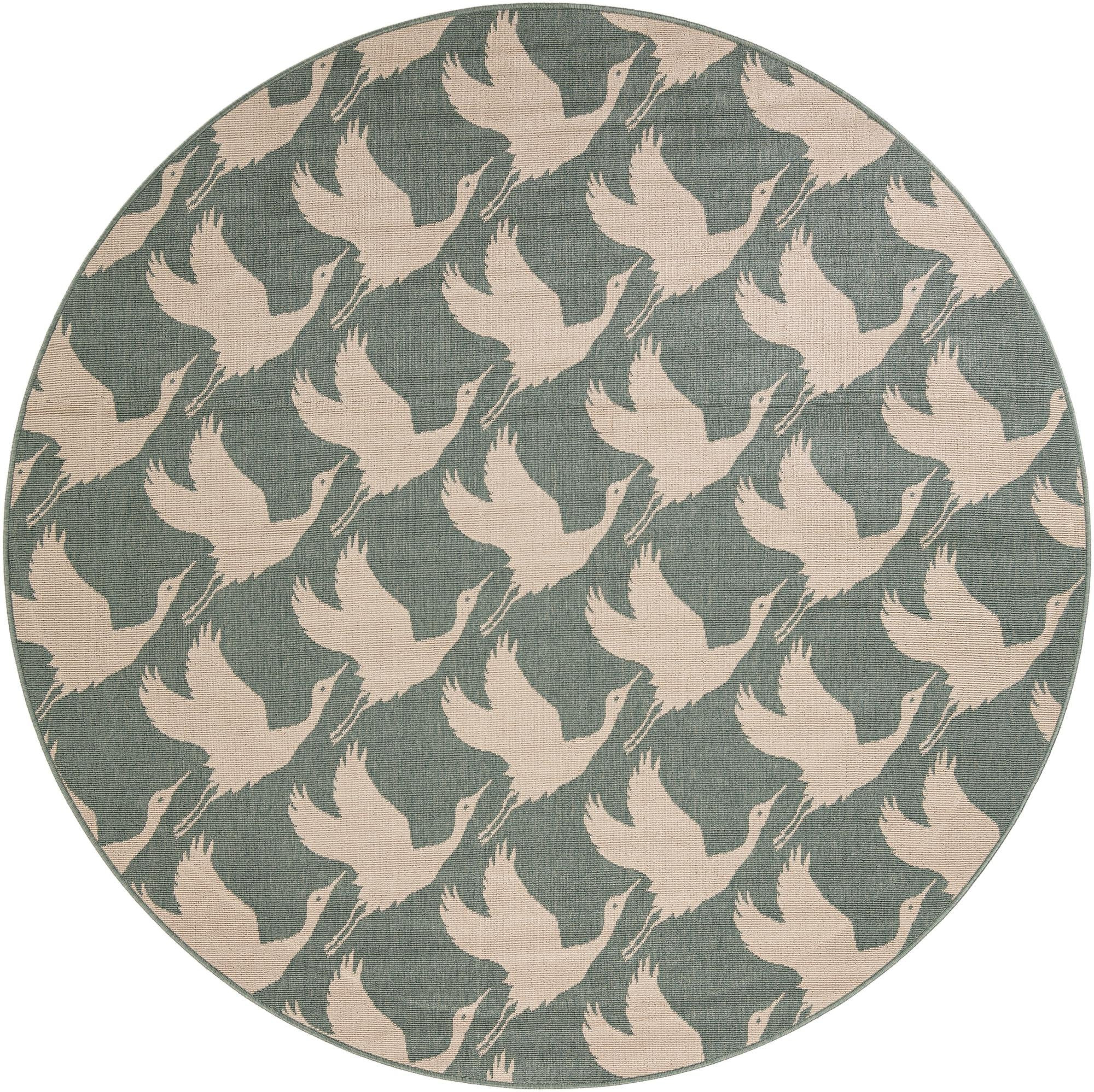 7' 10 x 7' 10 Hanover · Pictoral Outdoor Rug, stone blue
