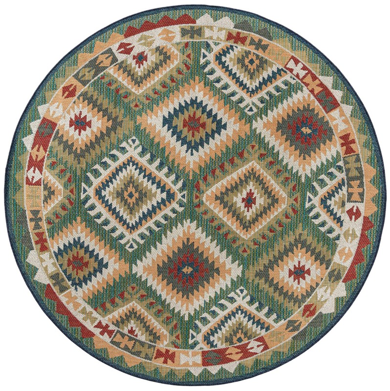 7' 10 x 7' 10 Emmett · Border Outdoor Rug, green