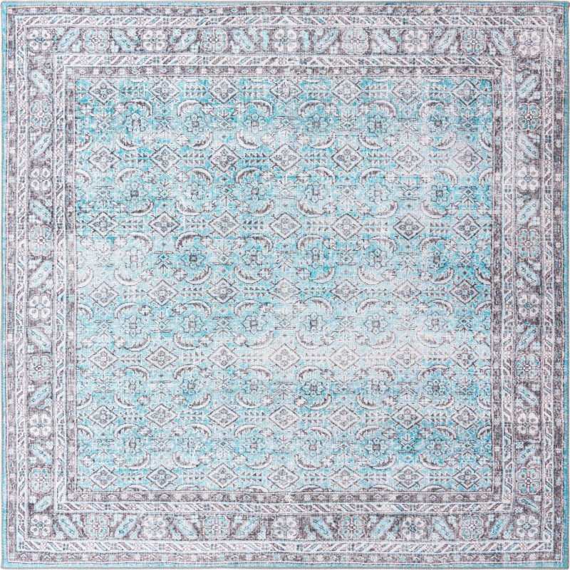 7' 6 x 7' 6 Forrester · Border Washable Rug, blue