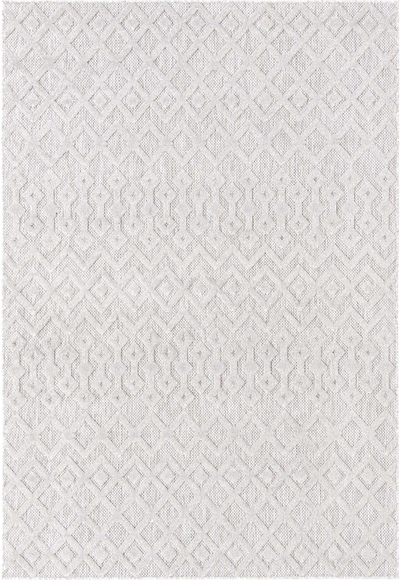 6' x 9' Creed · Geometric lattice Outdoor Rug, gray