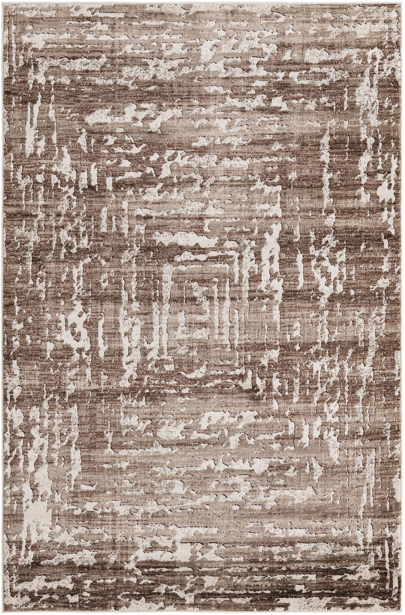 5' 3 x 8' Wrenfield · Abstract rug, chocolate and beige