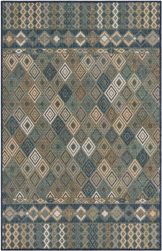 4' x 6' Violet · Border Outdoor Rug, navy