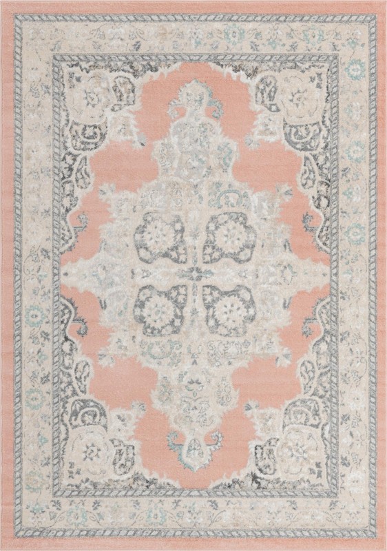 7' x 10' Selby · Border rug, rose