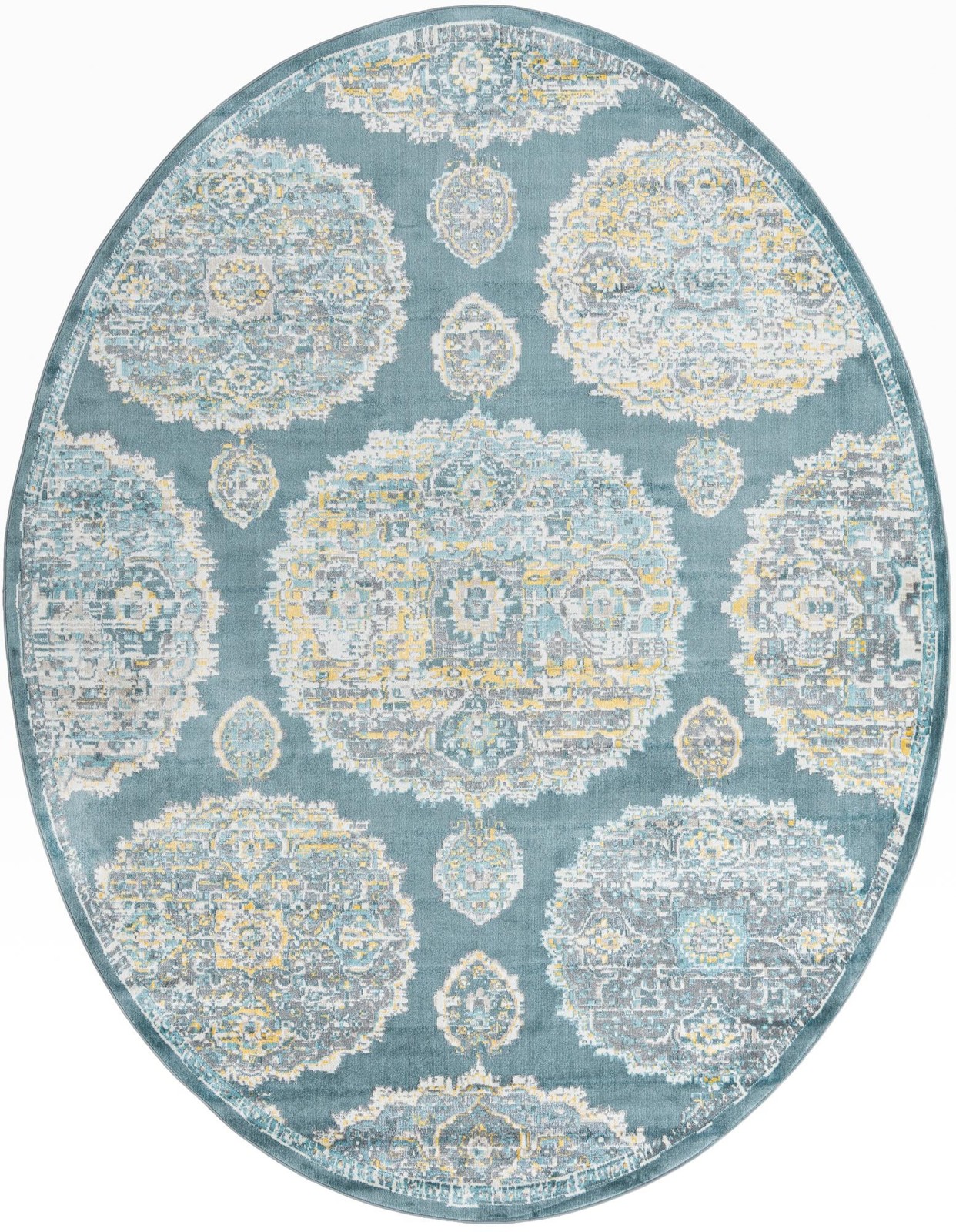 8' 2 x 10' Mather · Medallion rug, gray
