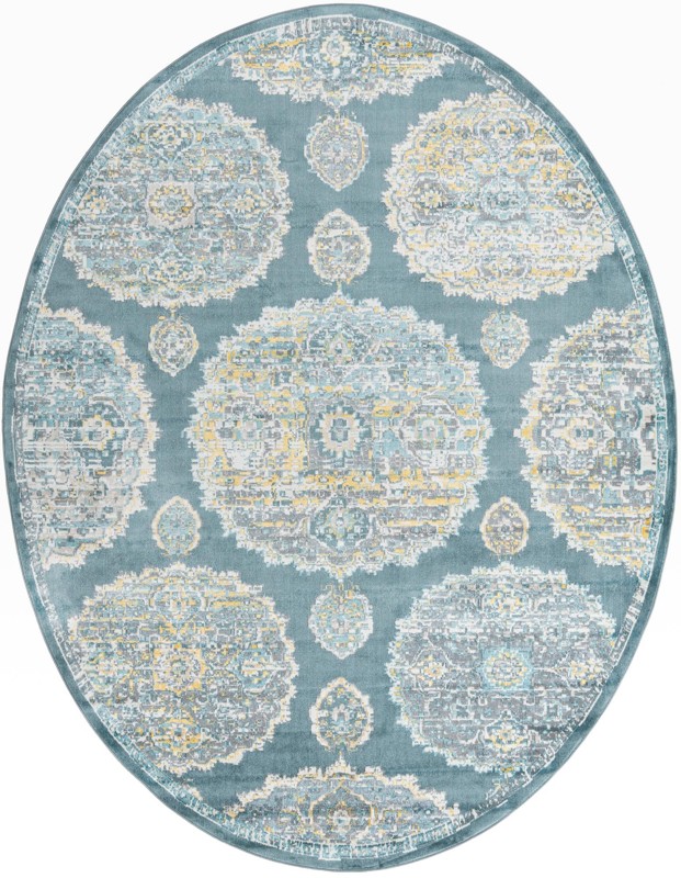 8' 2 x 10' Mather · Medallion rug, gray