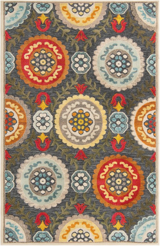 6' x 9' Quincy · Geometric Outdoor Rug, gray