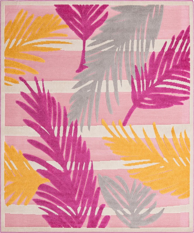 7' 10 x 10' Fargo · Floral / botanical Outdoor Rug, pink