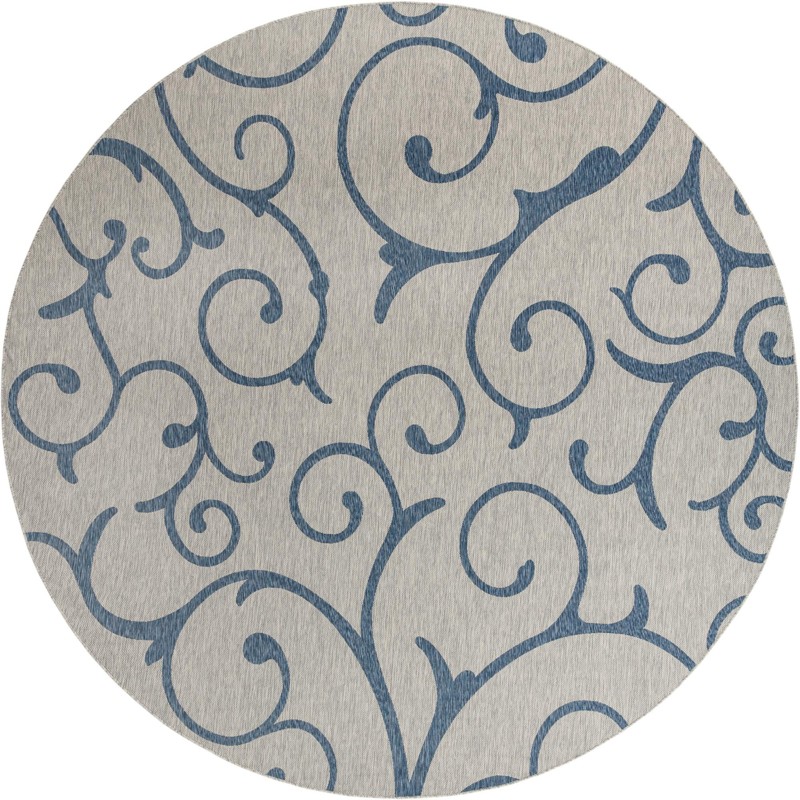 13' x 13' Shale · Floral / botanical Outdoor Rug, gray