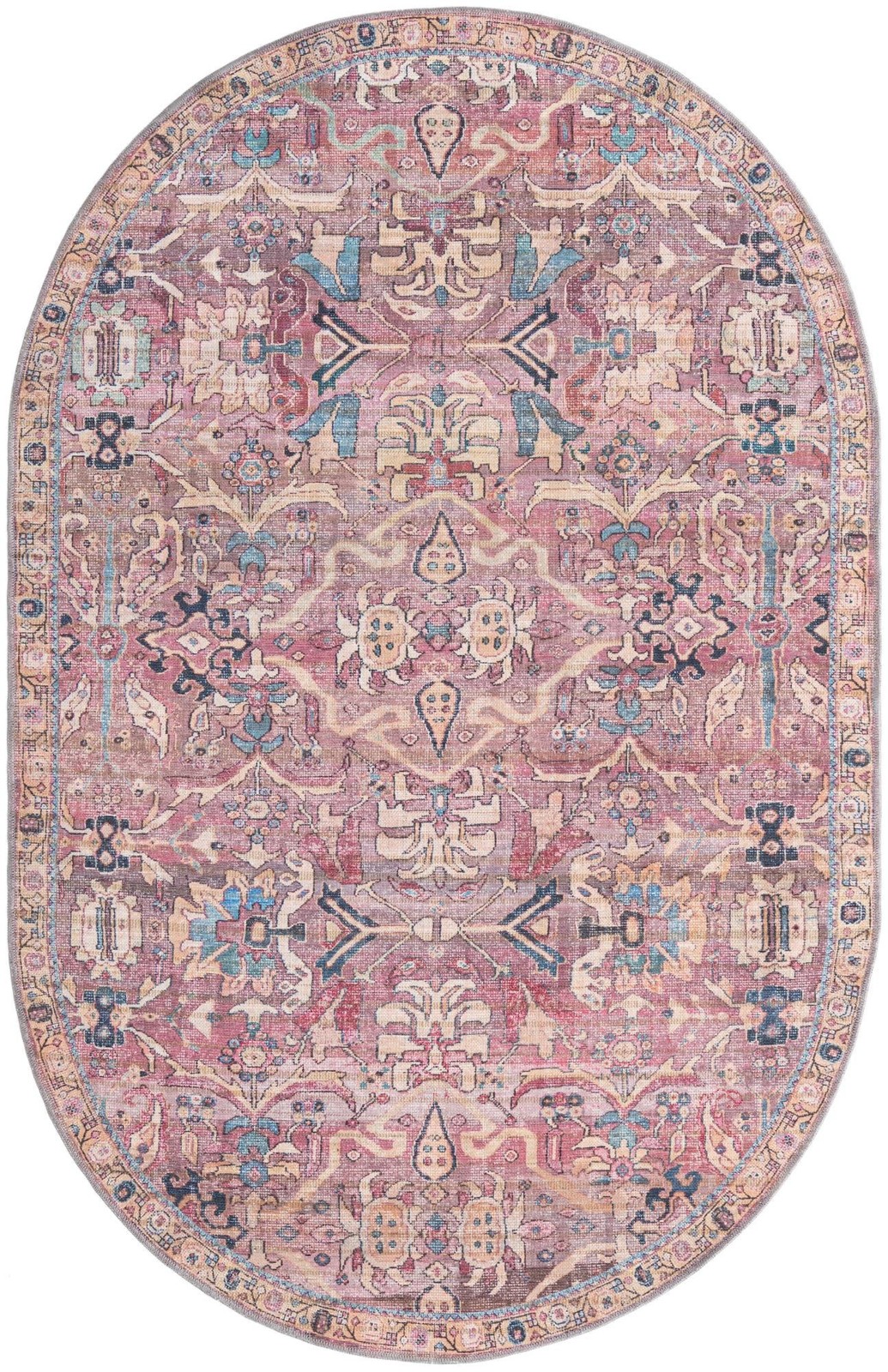 5' 3 x 8' Gaskell · Medallion Washable Rug, pink