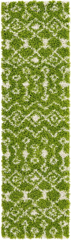 2' x 7' Bayley · Diamond Shag Rug, green