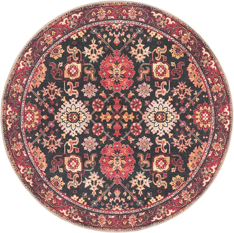 Carden · Medallion Washable Rug, black