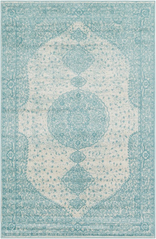 Eudora · Border rug, aqua