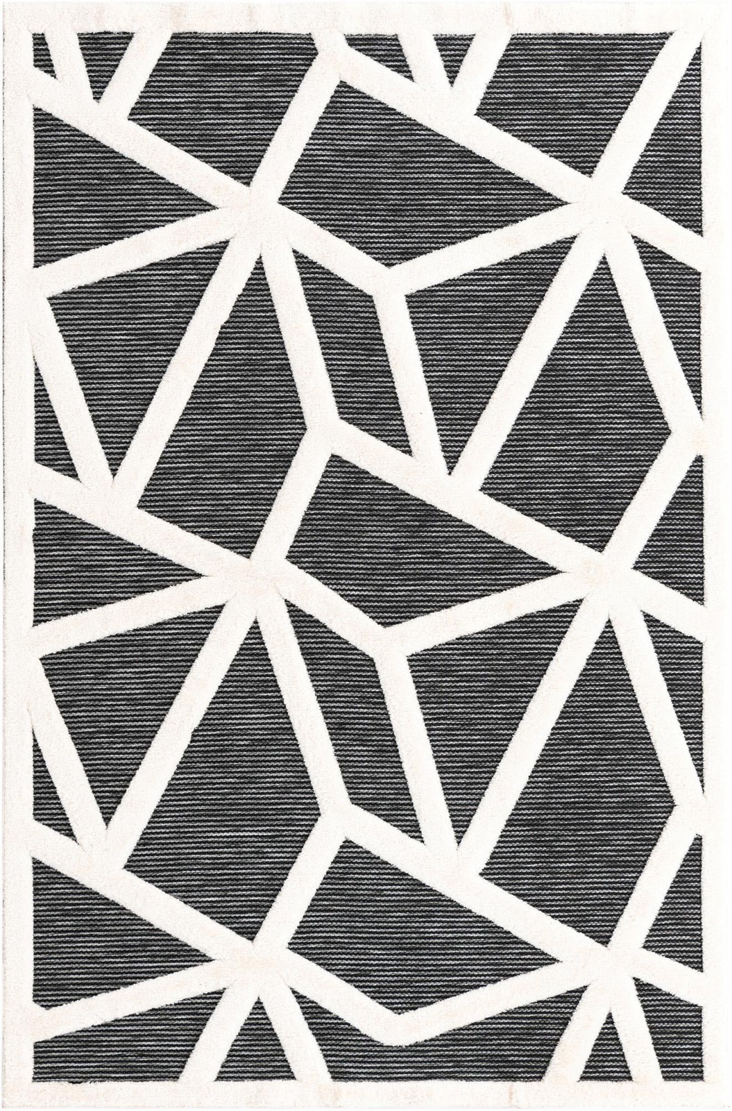6' x 9' Sutter · Geometric line rug, gray and ivory