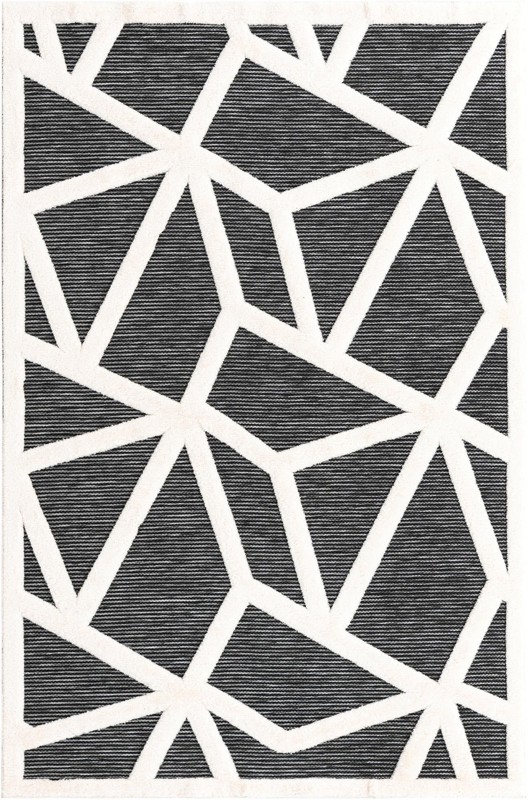 6' x 9' Sutter · Geometric line rug, gray and ivory
