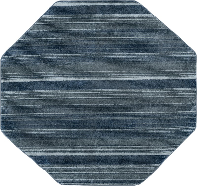 7' 3 x 7' 3 Jagger · Striped rug, blue and gray