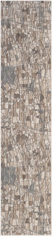2' 7 x 12' Stratton · Abstract rug, etch beige