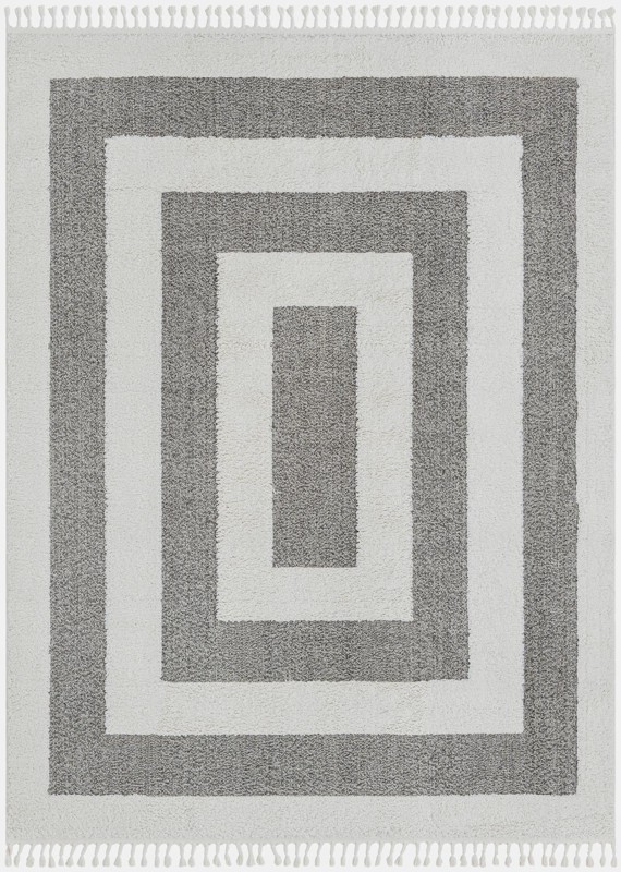 7' 10 x 10' Rickard · Border rug, gray
