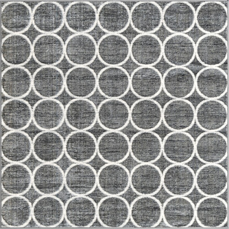 5' 3 x 5' 3 Corvallis · Geometric rug, grey