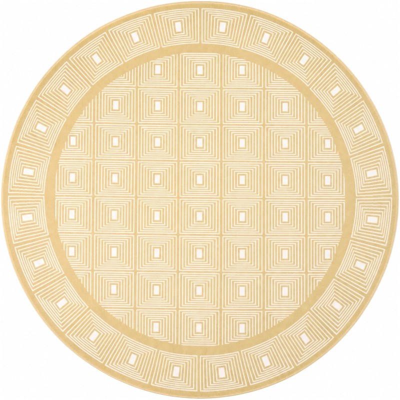 8' x 8' Atwood · Border rug, yellow
