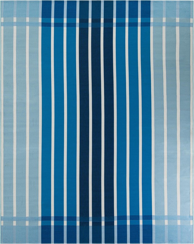 9' x 12' Lomax · Striped Outdoor Rug, shades of blue