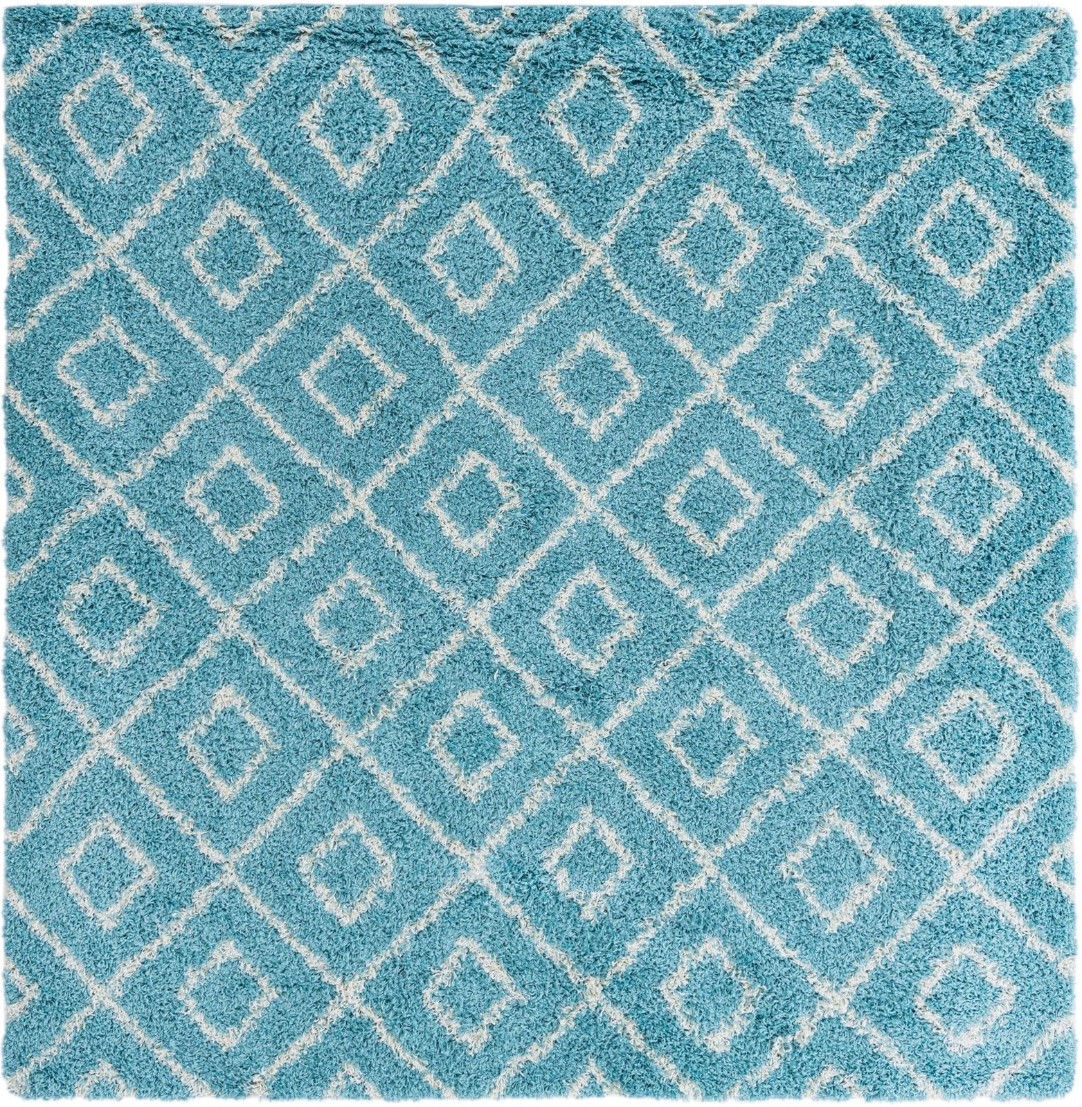 7' 10 x 7' 10 Brock · Diamond Shag Rug, aqua