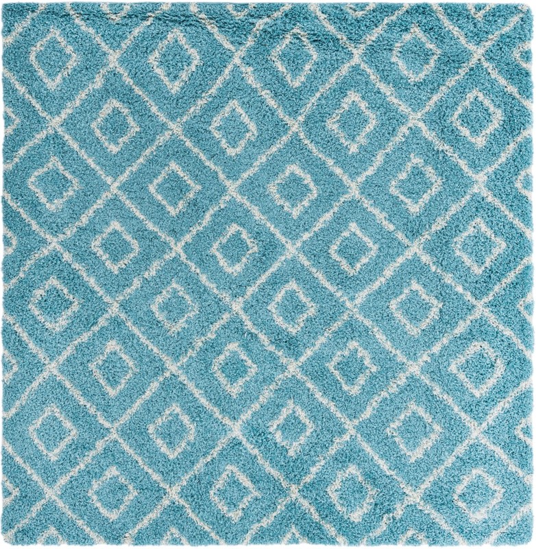 7' 10 x 7' 10 Brock · Diamond Shag Rug, aqua