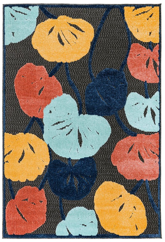 Slade · Floral / botanical Outdoor Rug, charcoal