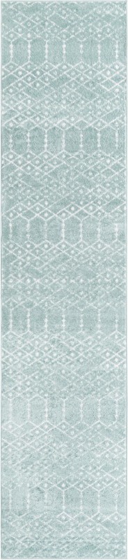 3' x 13' Newcomb · Diamond rug, aqua